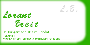 lorant breit business card